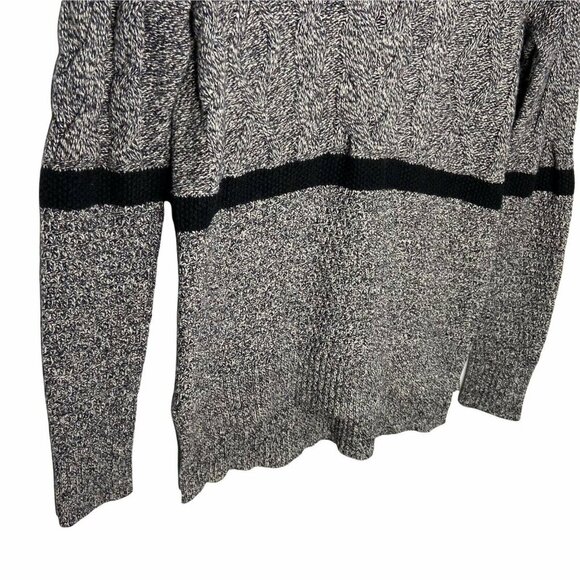 Madewell Patternstorm Pullover Sweater Size S Gray/Black High Low Cable Knit - Picture 9 of 10